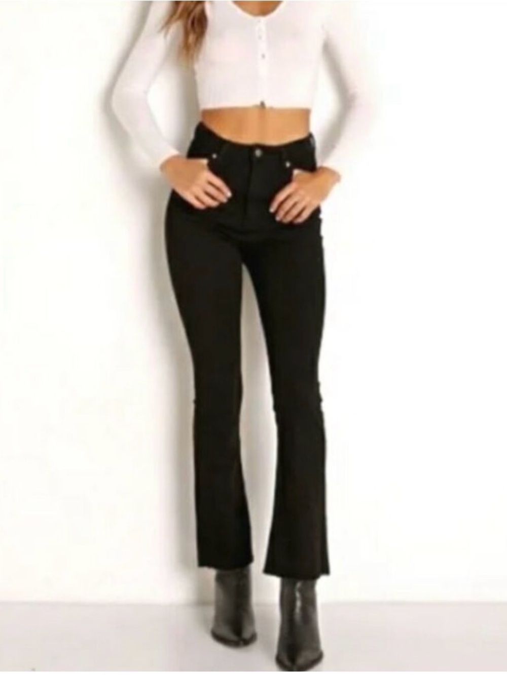 Blank NYC Black High-Rise Flare Jeans